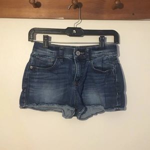 Express Dark-Wash High-Waisted Denim Shorts